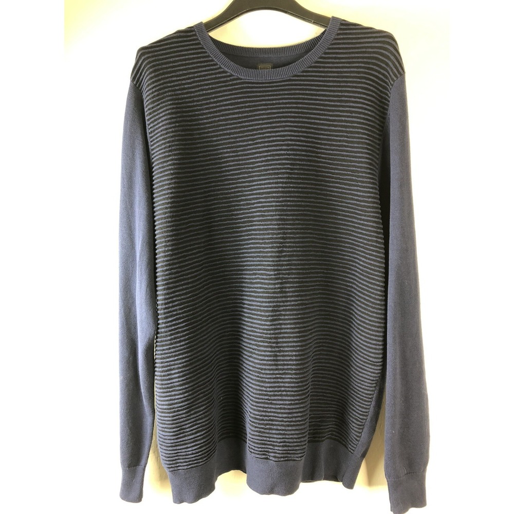 14th & Union Mens XL‎ Striped Pullover  Sweater Blue Black Knit